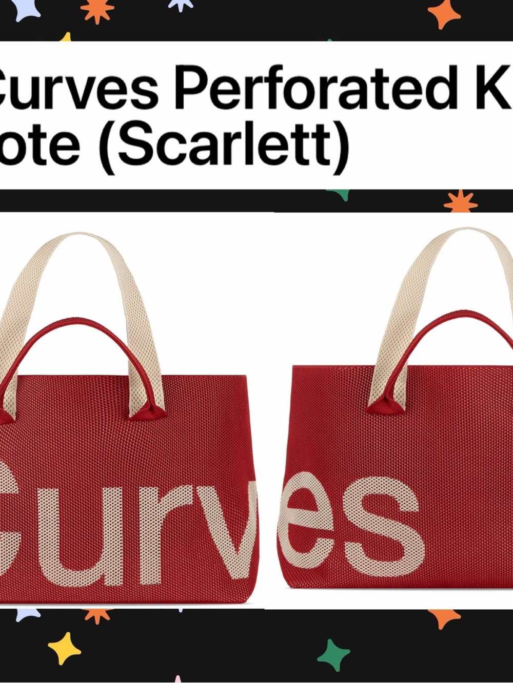 Curves Perforated Knit Tote by Sean Brown - Scarlett